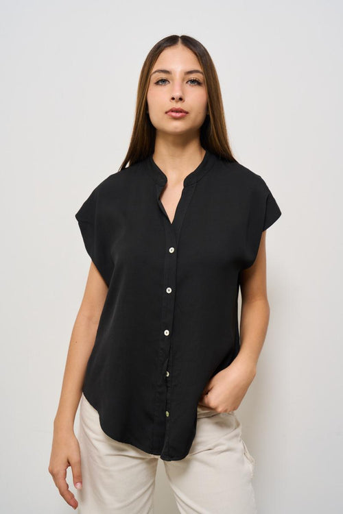 Camicia donna nera manica corta