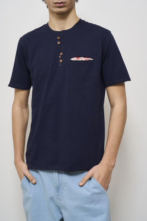 T-shirt uomo girocollo blu