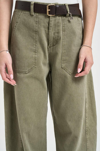 Pantalone donna balloon verde militare - 6