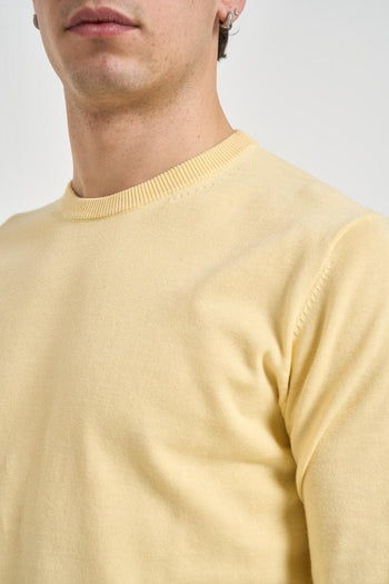 Maglia uomo girocollo giallo pastello - 3