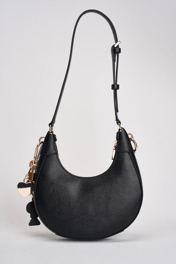 Borsa donna a spalla nera con charms - 6
