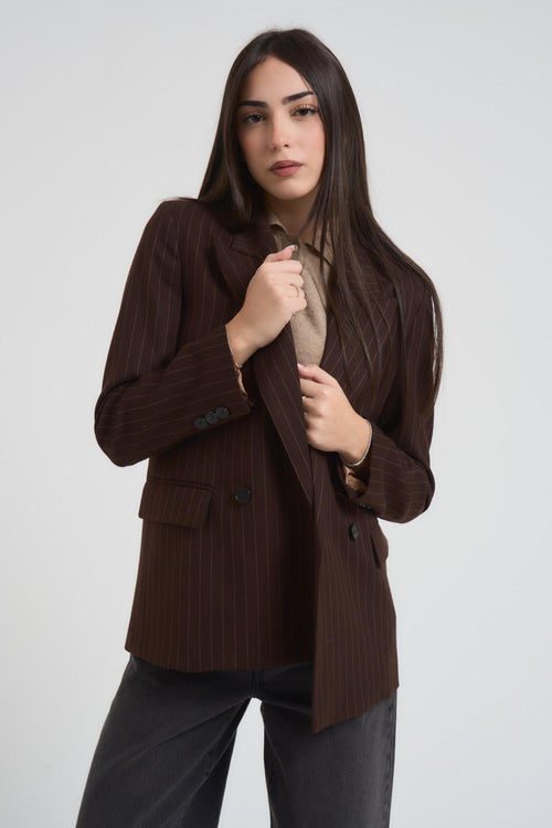 Giacca donna gessata moro - 2