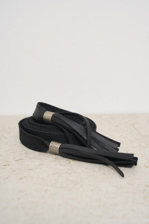 Cintura donna marrone con nappa - 2