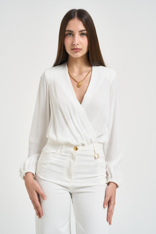 Camicia donna a body bianca
