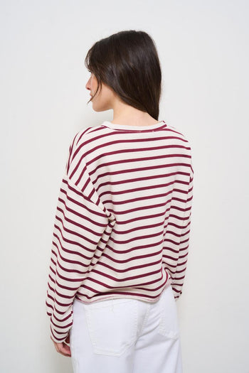 Felpa donna a righe rosse - 3