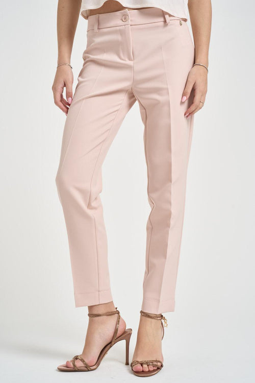 Pantalone donna a sigaretta cipria