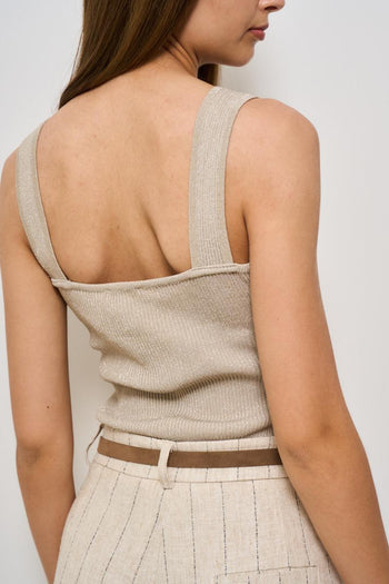 Top donna cropped beige - 4