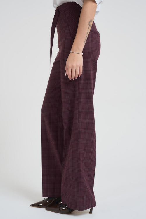 Pantalone donna dritto bordeaux - 2