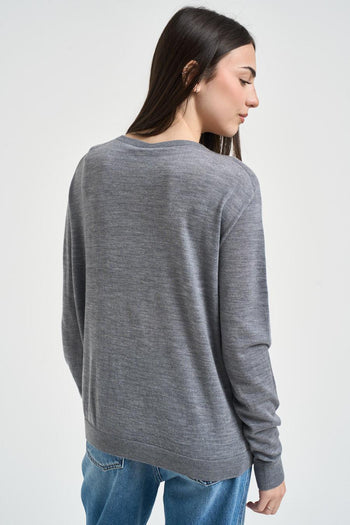 Maglia donna girocollo grigia - 3