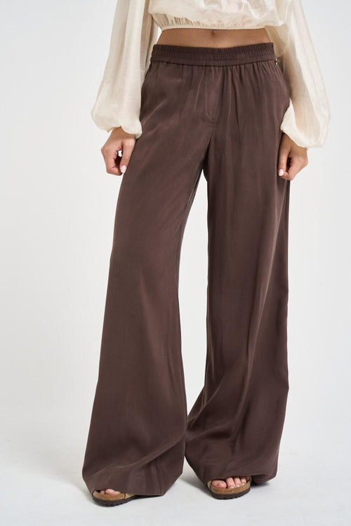 Pantalone donna fluido marrone