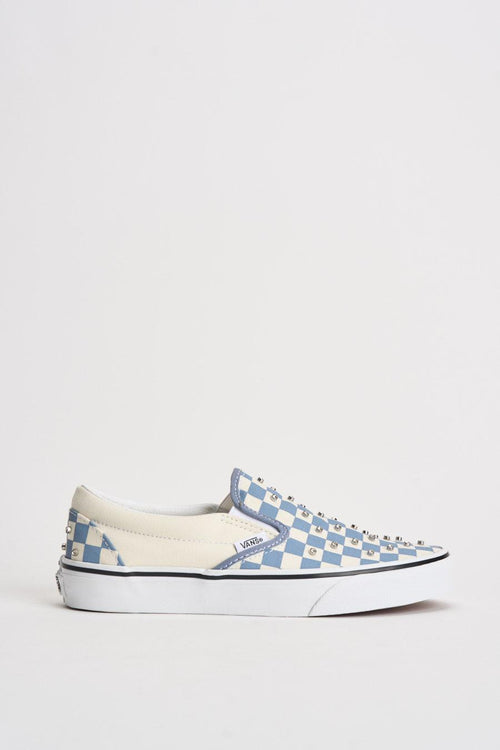Sneakers donna Classic slip-on scacchi celeste