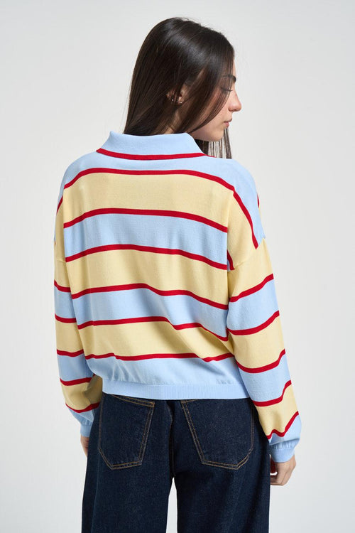 Polo in maglia a righe multicolor - 2