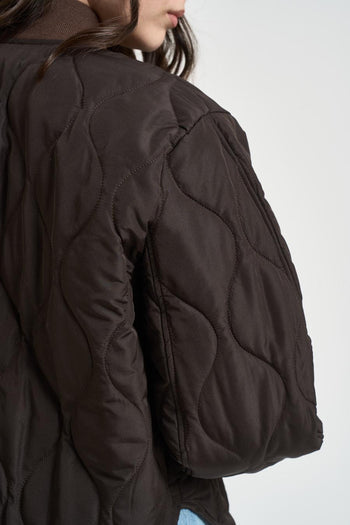 Bomber donna trapuntato marrone - 5