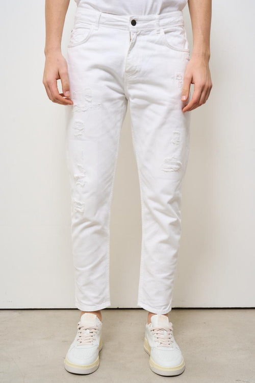 Jeans uomo Yellowstone in denim bianco