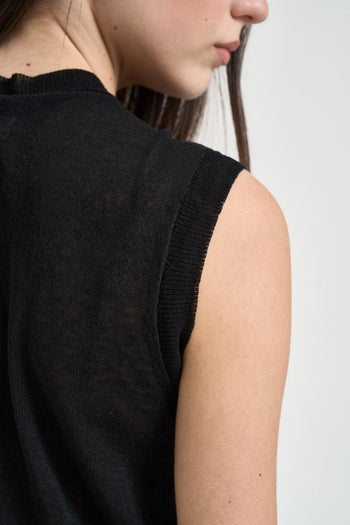 Canotta donna in maglia nera - 4
