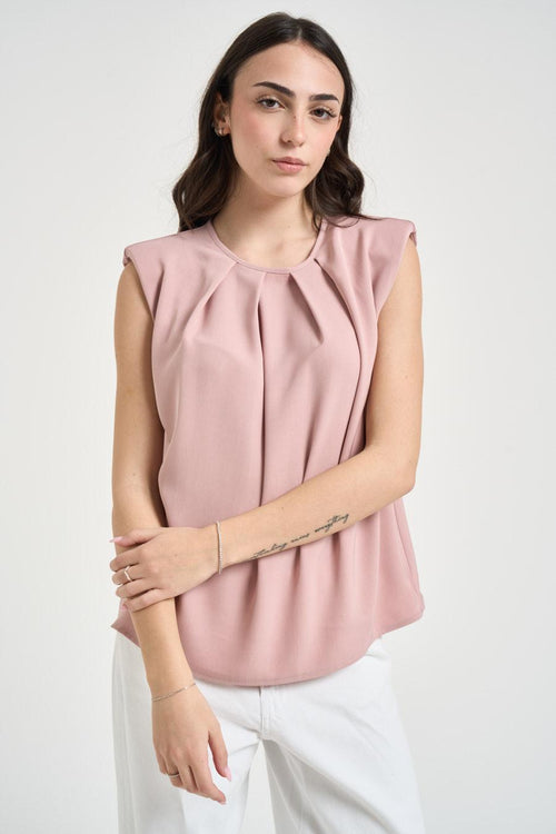 Blusa donna drappeggiata rosa