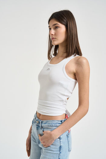 Top donna T-anky cropped bianco - 3