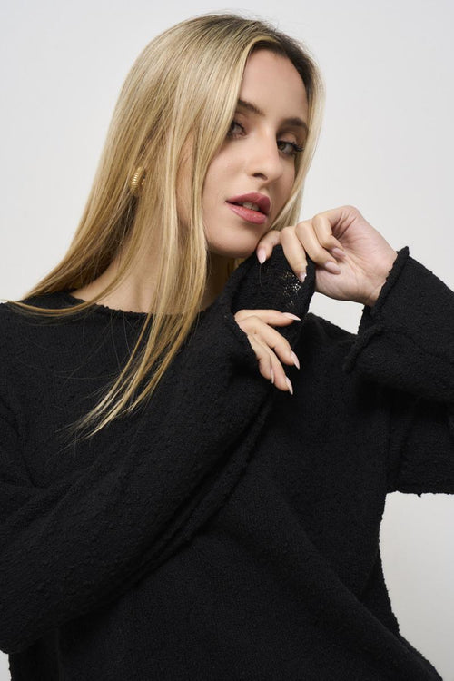 Maglia donna girocollo nera - 2