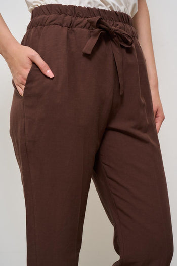 Pantalone donna regular marrone cioccolato - 6