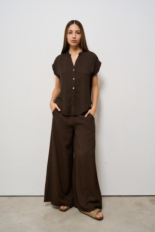 Camicia donna marrone