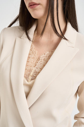 Giacca donna doppiopetto panna - 3