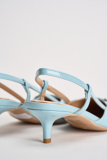 Slingback donna in vernice celeste - 8