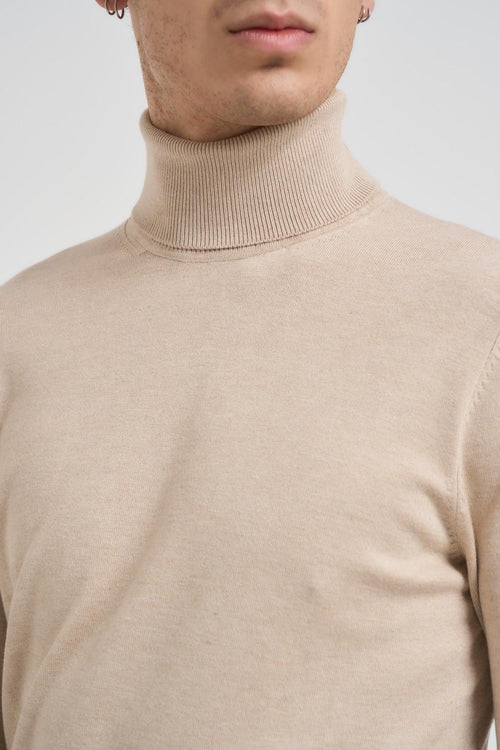 Maglia uomo collo alto beige - 2