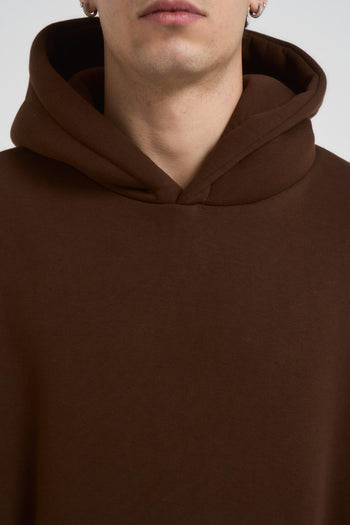 Felpa uomo con cappuccio marrone - 4