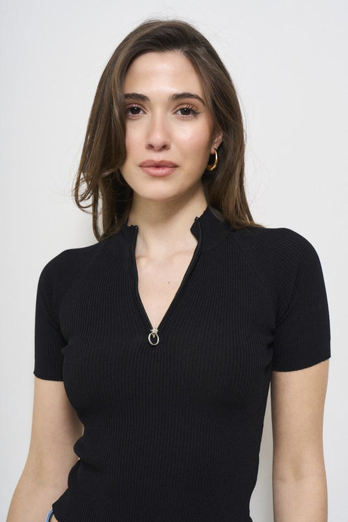 Women's black cropped top - 2