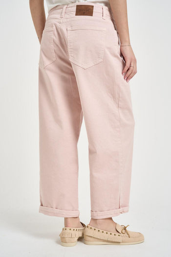Jeans donna gamba dritta in denim rosa - 3