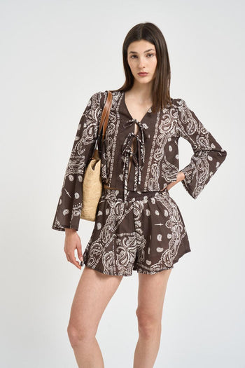 Camicia donna fantasia bandana moro - 6