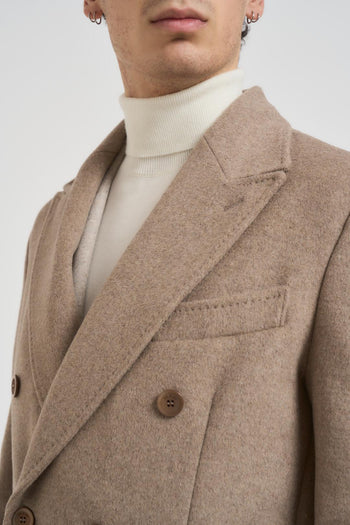 Cappotto uomo doppiopetto midi beige - 4