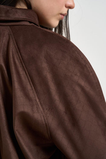 Bomber donna in suede marrone - 5