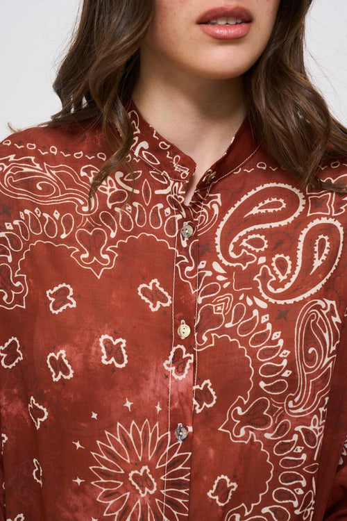 Camicia donna bandana rosso mattone - 2