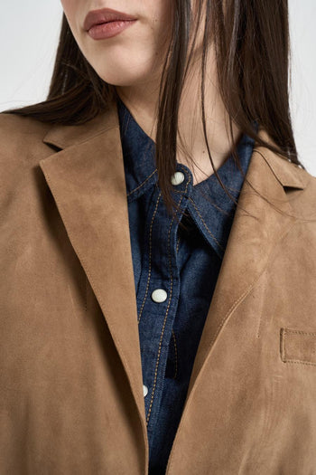 Blazer donna monopetto cuoio - 3