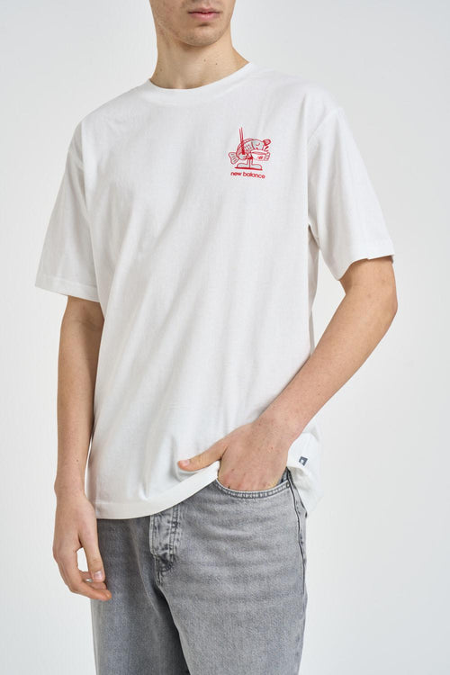 T-shirt uomo con stampa bianca