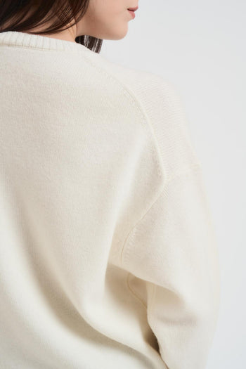 Maglia girocollo donna latte - 5