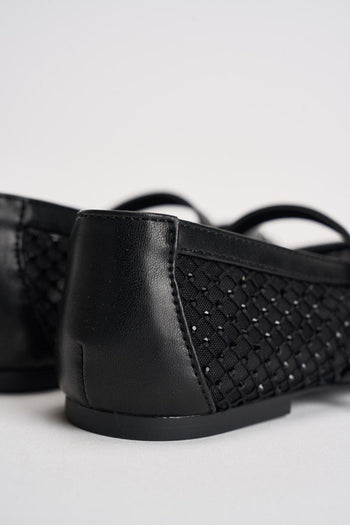 Ballerina donna rete nera con strass - 7
