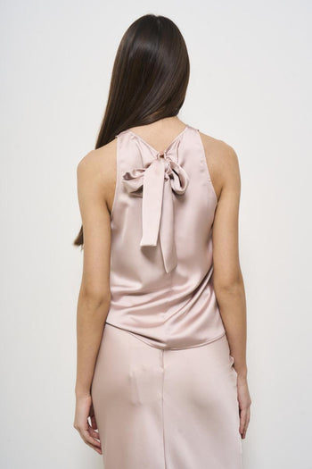Top donna satinato rosa - 4