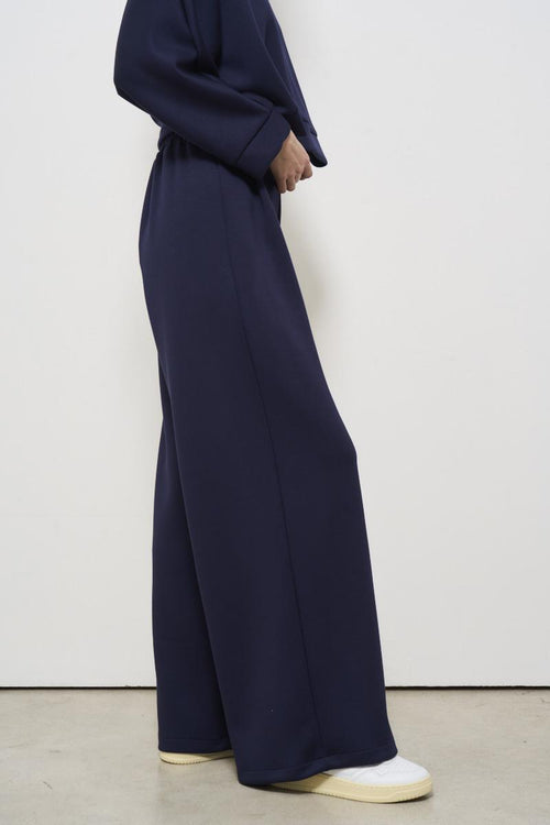 Pantalone donna blu a palazzo - 2