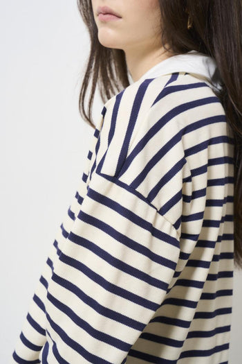 Polo donna blu a righe - 4