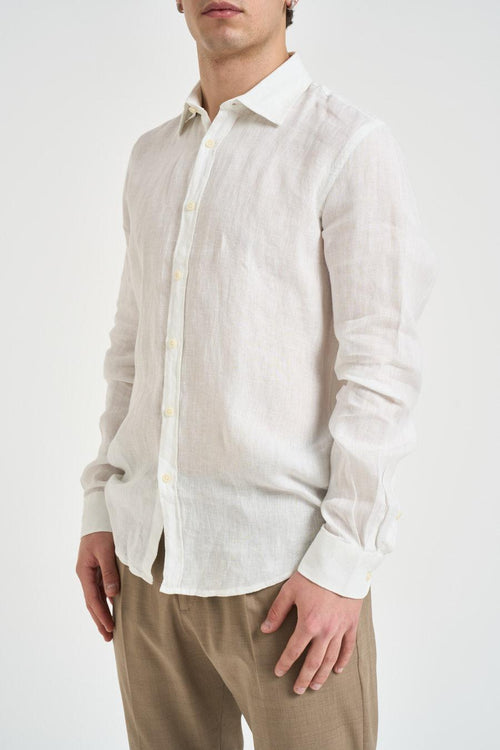 Camicia uomo in lino bianca