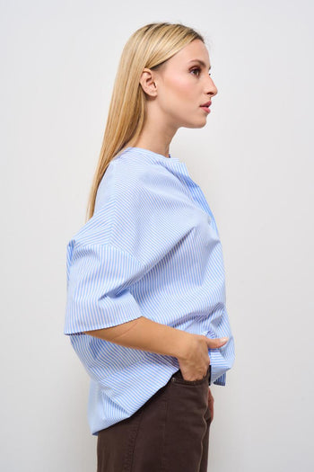 Camicia donna celeste - 3