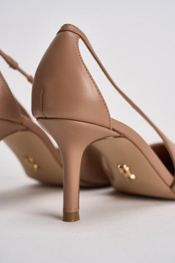 Scarpa donna con tacco cipria - 7