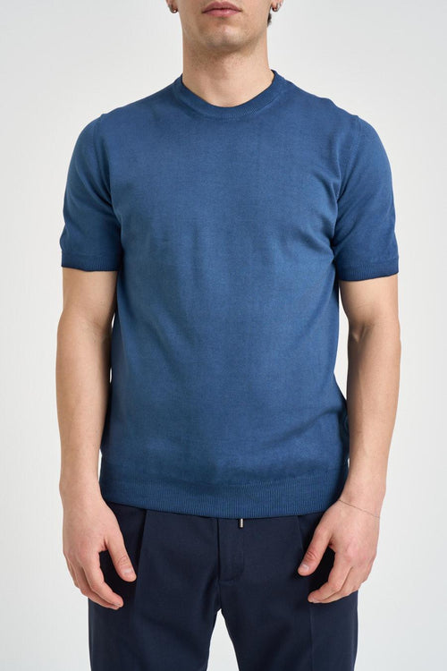 T-shirt uomo in maglia blu