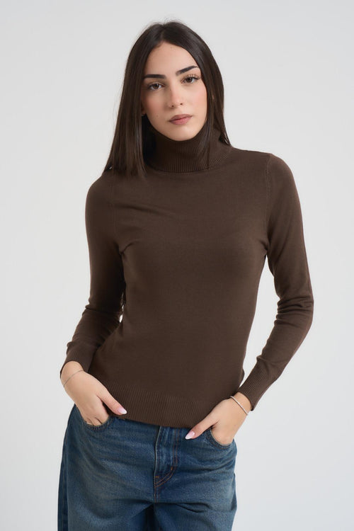 Maglia donna collo alto moro