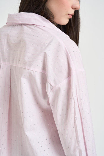 Camicia donna con strass rosa - 6