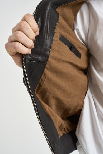 Giubbotto uomo in pelle marrone - 7
