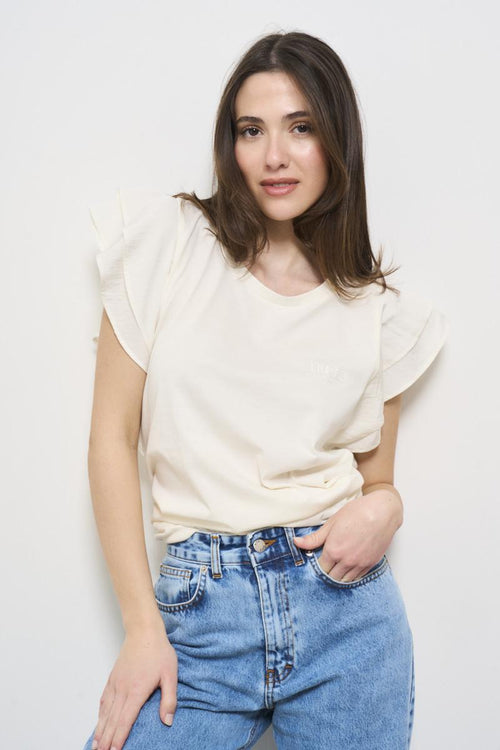 T-shirt donna girocollo bianco