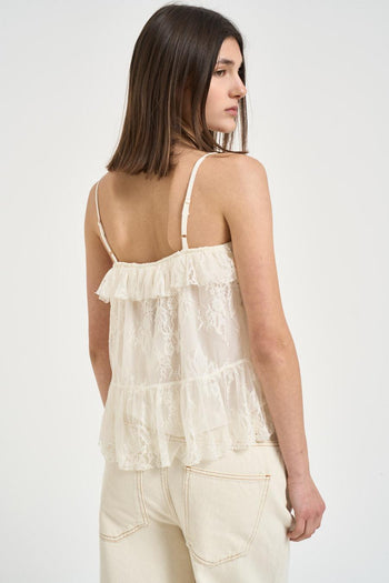 Top donna in pizzo avorio - 3